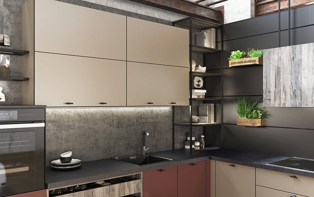 Кухня Ханна Блэк лофт