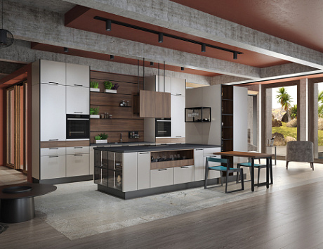 Бежевая кухня в Клину