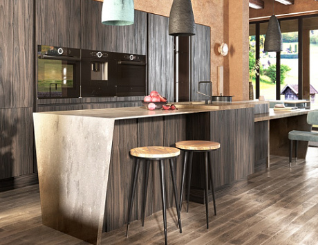 Коричневая кухня в Мурманске