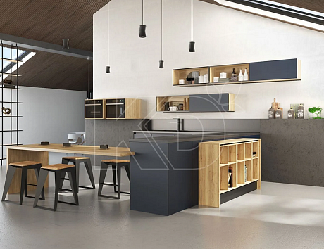 Деревянная кухня в стиле модерн