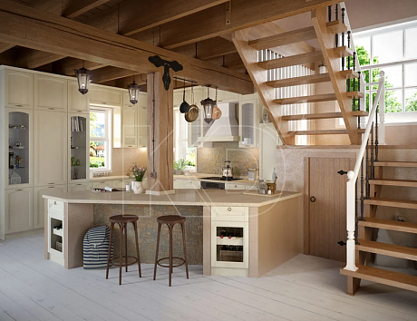 Фасады из массива ясеня для кухни