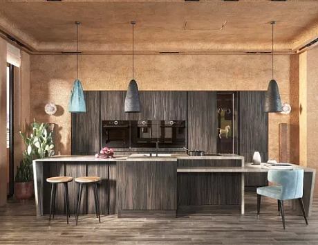 Коричневая кухня в Новосибирске