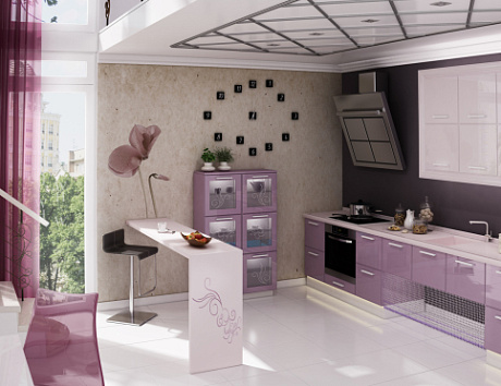 Фиолетовая кухня в Ярославле