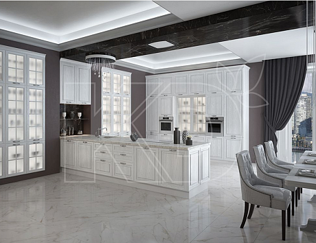 дизайн классической белой кухни
