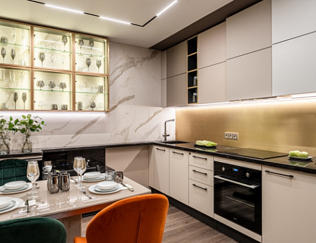 Бежевая кухня в Мурманске