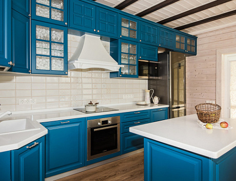 Синяя кухня в Санкт-Петербурге