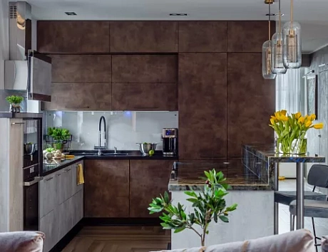 Коричневая кухня в Санкт-Петербурге