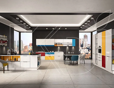 Белая кухня в стиле Модерн